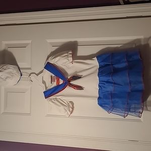Super cute little sailor girls dress & hat Halloween costume set size 6